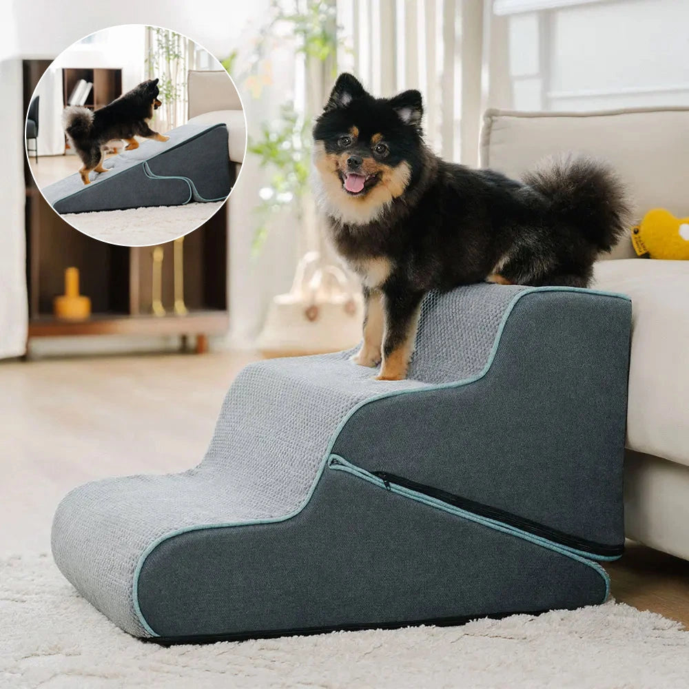 🐶 Convertible Dog Stairs with Ramp – Portable & Foldable